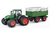 Op afstand bedienbaar - Amewi RC Tractor with Livestock Trailer 1:24 RTR Green - 22636