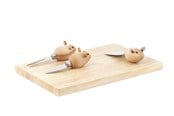 Tafeldekking - Kikkerland - Cheese Board And 3 Mouse Knives (CHS07) - CHS07