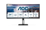 Scherm - 34" AOC CU34V5C - 3440x1440 (UWQHD) - 100Hz - VA - 65W USB-C - CU34V5C/BK/23