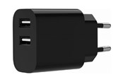 Mobiel - Adapters & Opladers - Gembird Universal USB charger 2.4A 2-port - Black - TA-UC-2A12-01-BK