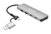 USB hub - Sandberg 4-Port USB Hub USB hub - 4 - USB 3.0 - Zilver - 136-64