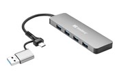 USB hub - Sandberg 4-Port USB Hub USB hub - 4 - USB 3.0 - Zilver - 136-63