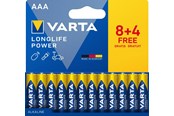 Batterij - VARTA Longlife Power AAA - 12-Pack (8+4) - 4903121772