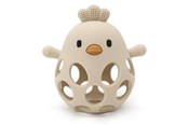 Speelgoed voor baby's - Magni Teether ball with duckling in LFGB silicone - Beige - 5630