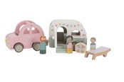 Houten speelgoed - Little Dutch Toy Car with Caravan - LD8022