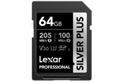 Geheugenkaart - Lexar Professional SILVER PLUS SDXC - 205MB/s - 64GB - LSDSIPL064G-BNNNG