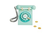 Doen-alsof spelen - Classic World Wooden Retro Telephone Turquoise - 50551