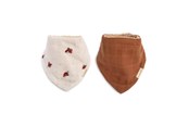 Babyspullen - Filibabba Bandana bib 2 pack GOTS - Lucky + Amber Brown - FI-03364