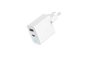 Mobiel - Adapters & Opladers - Gembird Universal GaN USB charger with LED QC 3.0 & PD 30W 2-port - White - TA-UC-PDQC30L-W-01