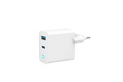 Mobiel - Adapters & Opladers - Gembird Universal GaN USB charger with LED QC 3.0 & PD 65W 2-port - White - TA-UC-PDQC65L-W-01