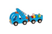 Houten speelgoed - Goki Wooden Tow Truck with Trailer - 55875