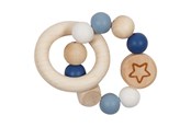 Speelgoed voor baby's - Goki Wooden Gripping Ring Star Blue - 65245