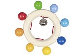 Speelgoed voor baby's - Goki Wooden Grab Ring with Rainbow Beads - 65321
