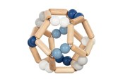 Speelgoed voor baby's - Goki Wooden Gripping Ring Elastic Ball Blue - 65345
