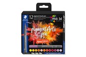 Schrijf- en tekengerei - Staedtler pigment brush pen Warm Col 12pcs - 371C12-5