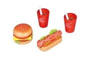 Houten speelgoed - Small Wood Lunch for Two - Hamburger and Hot Dog - L40152