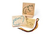Speelgoed voor baby's - Bigjigs Threading  on Number Dinosaur Wood - 34048