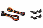 Voedingskabel (intern) - DUTZO Sleeved PCI-E 12V-2x6 verlengkabel duo-verpakking - Lock pin up & down - Zwart / Oranje - DSC-PCEP30TPBO
