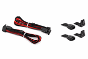 Voedingskabel (intern) - DUTZO Sleeved PCI-E 12V-2x6 verlengkabel duo-verpakking - Lock pin up & down - Zwart / Rood - DSC-PCEP30TPBR