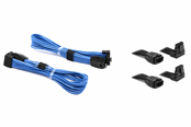 Voedingskabel (intern) - DUTZO Sleeved PCI-E 12V-2x6 verlengkabel duo-verpakking - Lock pin up & down - Blauw - DSC-PCEP30TPBLU