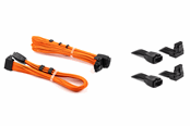 Voedingskabel (intern) - DUTZO Sleeved PCI-E 12V-2x6 verlengkabel duo-verpakking - Lock pin up & down - Oranje - DSC-PCEP30TPORN