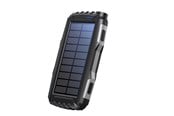 Powerbank - DENVER PSO-20010 MK2 – Solar Powerbank with 20.000mAh Battery and Triple USB Output Powerbank - Zwart - 20000 Ah - PSO-20010