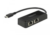 Netwerk-adapter (netwerkkaart, printserver, enz.) - DeLOCK Adapter USB-C 3.1 Gen 1 > 2 x Gigabit LAN 10/100/1000 Mb/s - 63927