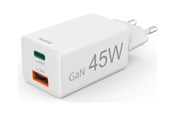 Mobiel - Adapters & Opladers - Hama Charger 1x USB-C 1x USB-A GaN 45W White - 00201993