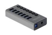 USB hub - DeLOCK USB Hub - 7 Ports USB hub - 7 - USB 3.0 - Grijs - 63669