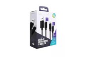 Gaming accessoires - STEALTH SP-C50V Superfast Twin Charge Silicon Cable 2m - Black - Wired Charging cable for wireless game controller - 5055269715962
