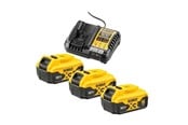 Accu & Oplader - Dewalt DCB1104P3-QW 18V XR 5Ah Triple Battery Starter Kit - DCB1104P3-QW