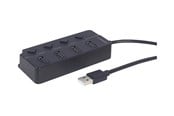 USB hub - Gembird UHB-U2P4P-01 - hub - with switches - 4 ports USB hub - 4 - Zwart - UHB-U2P4P-01