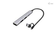 USB hub - I-Tec CAHUBMETALMINI4 USB-C/USB-A Metal HUB 1x USB-C + 3x USB-A 2.0 USB hub - 4 - Grijs - CAHUBMETALMINI4