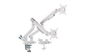 Monitorbevestiging - DUTZO Monitor arm voor 2 monitor (17"-32") - Slim USB editie (Wit) - MMASLIUW-2