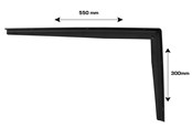 Deurbeugels en scharnieren - Home>it table support with T-profile 30 x 55 cm matt black - 16325