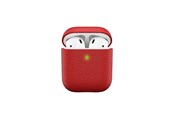 Headphones/Headsets - KeyBudz PodSkinz Artisan Series Leather Case - Handcrafted Leather Case for your Airpods - Red - AP_S3_RED
