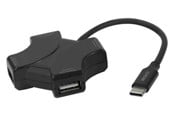 USB hub - Deltaco USB Hub - 4x USB-A USB hub - 4 - Zwart - USBC-HUB205