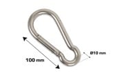 Veiligheidsuitrusting & Werkkleding - Home>it fireman's snap hook Ø10 x 100 mm stainless steel 2 pcs. - 20469