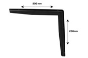 Deurbeugels en scharnieren - Home>it table support with T-profile 25 x 30 cm matt black - 16319