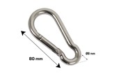 Deurbeugels en scharnieren - Home>it fireman's carabiner Ø8 x 80 mm stainless steel 2 pcs. - 20467