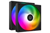 Case Fan - ID-Cooling AS-140-ARGB-K (2-pack) - Case ventilator - 140mm - Zwart met RGB-licht - 25 dBA - AS-140-ARGB-K DUET