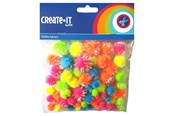 Schrijf- en tekenartikelen - Haza Witbaard - Glitter Pompoms Neon 75pcs. - 192343