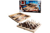 Bordspellen, Kaartspellen & Dobbelspellen - Clown Games - 3In1 Game Box Wood - 2008101