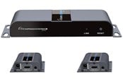 Repeater & zendontvanger - Deltaco HDMI Extender 1x2 Splitter over CAT6/6a/7 40m with IR pass-back - LKV712