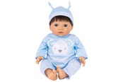Speelgoed - Tiny Treasures Doll with brown hair and blue outfit - 30543