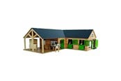 Houten speelgoed - Kids Globe - Horse Corner Stable with 3 Boxes and Storage 1:24 - 610211