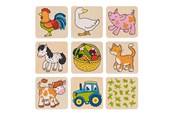 Speelgoed - Goki - Wooden Memo Game Farm Animals - 56807