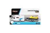 Speelgoedauto - Toi-Toys - Metal Pull Back Camper with Trailer and Snowmobile - 29201A