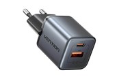 Mobiel - Adapters & Opladers - Vention GaN USB-C + USB-A 30W Charger (Gray) - FEWH0-EU