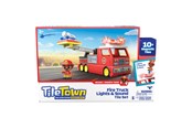 Bouw-/constructiekits - Tile Town Firetruck Magnetic Tiles Building Vehicle Playset 11 pcs - 90314